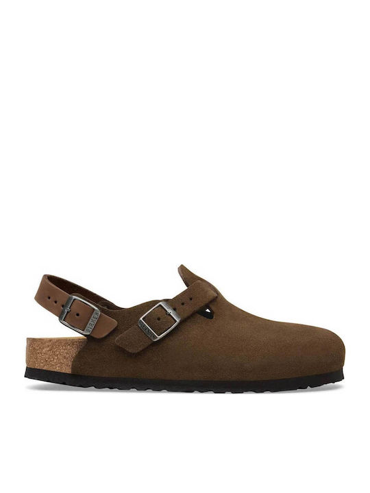 Birkenstock Сабо Зимни Дамски Пантофи Кафяви