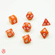 Set of Matte Orange Dice Pouch Set of Acrylic Dice RPG Dungeons & Dragons Pathfinder Wargames