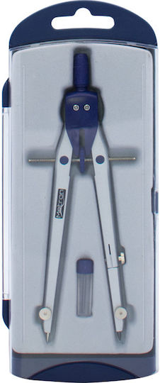 Metron Marking Compass Folding Screw And Needles Blister Case 2 Pieces Blue