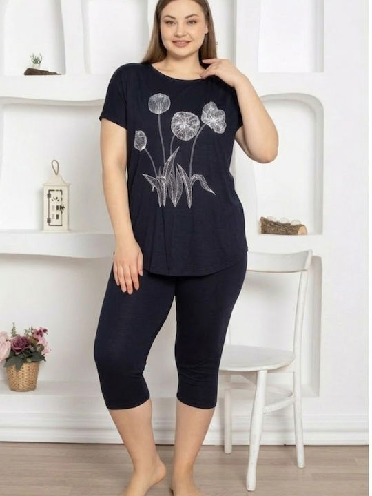 Esthisis Summer Women's Pyjama Set Blue Black