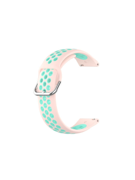 Huawei Watch 3 3 Pro 22mm Sport Two-Tone Silicone Watch Strap Light Pink Mint Green Compatible Models Suitable For Huawei Watch 3 Watch 3 Pro Watch GT2 Pro Watch GT2 Pro ECG Watch GT 2e Watch GT 42mm 46mm Watch GT2 46mm Honor