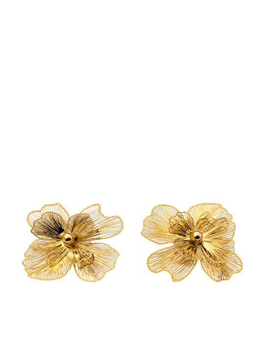 Awear Dangle Steel Gold Plated Earrings