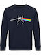 Sweatshirt Organic Unisex " Lotr Lord Rings Ft Pink Floyd Dark Side Moon " French Navy