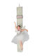 Handgefertigte Beduftete Osterkerze Glitter Mädchen Elf Ballerina Weiß Rock