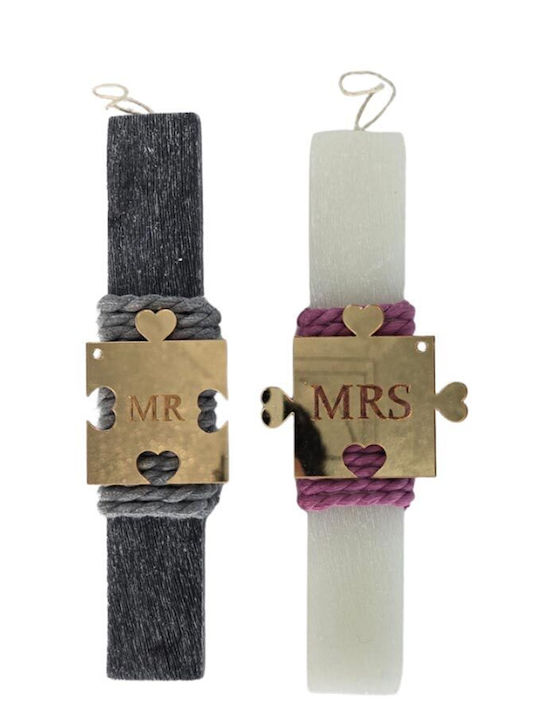 Set 2 Osterkerzen Paar Plexiglas Mr & Mrs