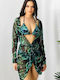 Set Bikini Set De Bikini Cu Burete Detașabil Brazilia Floral Tropical Verde