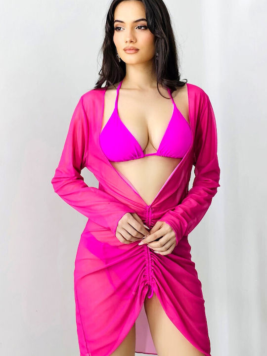 Bikini Set 3 Pieces Triangle & Brazil Fuchsia
