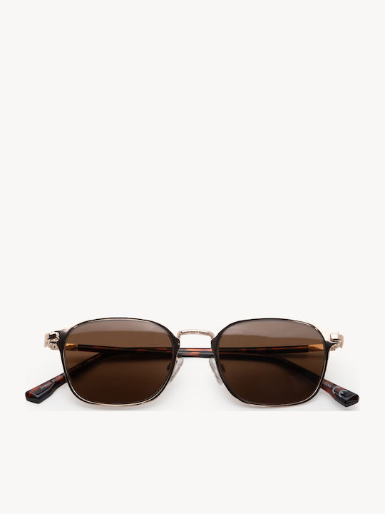 Luigi Unisex Ochelari De Soare Cu Ramă Metalică Maro Și Lentile Maro 4857614