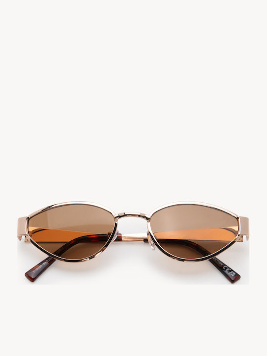 Luigi Unisex Sunglasses With Brown Metallic Frame And Brown Lens 4857714