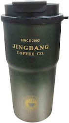 Pahar Termos Jingbang Coffee Co 500ml Sticlă din Oțel Inoxidabil Verde