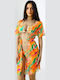 Damenkimono Für Strand Wave Orange