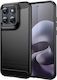 Techsuit Carbon Umschlag Rückseite Silikon Schwarz (Motorola Moto G77 / G67)