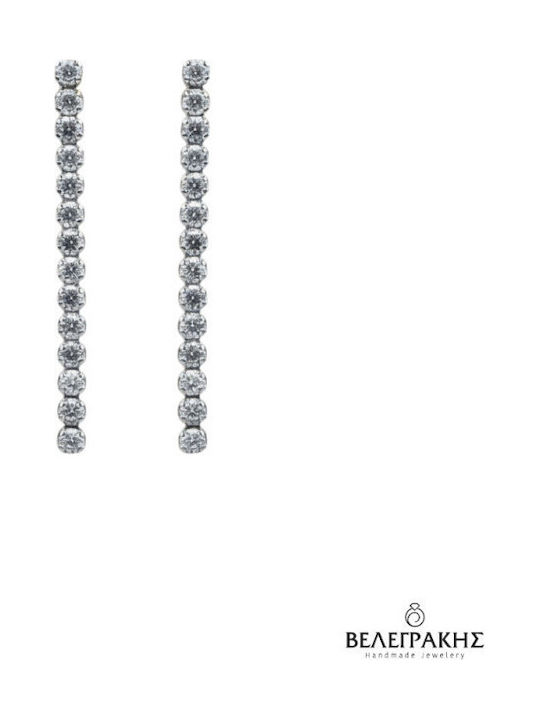 Velegrakis Earrings in 14K White Gold with Stones