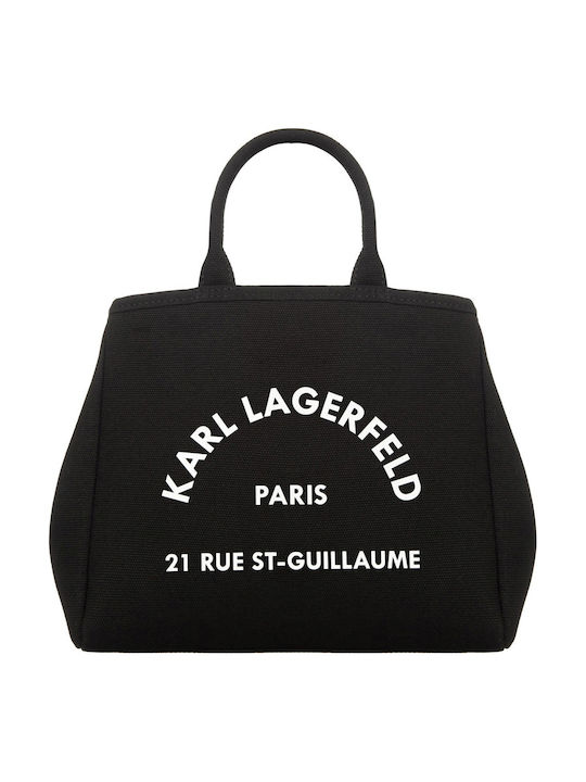 Fabric Women's Tote Handbag Black