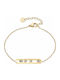 Oxzen Women's Gold Plated Steel Bracelet with Zircon