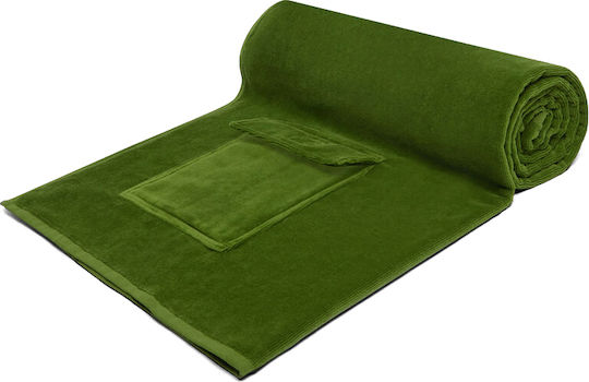 Vilebrequin Organic Cotton Beach Towel Flap Pocket Militaire