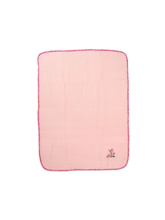 Dimcol Babydecke Kinderbett Deer Waffel Rosa 100x160cm