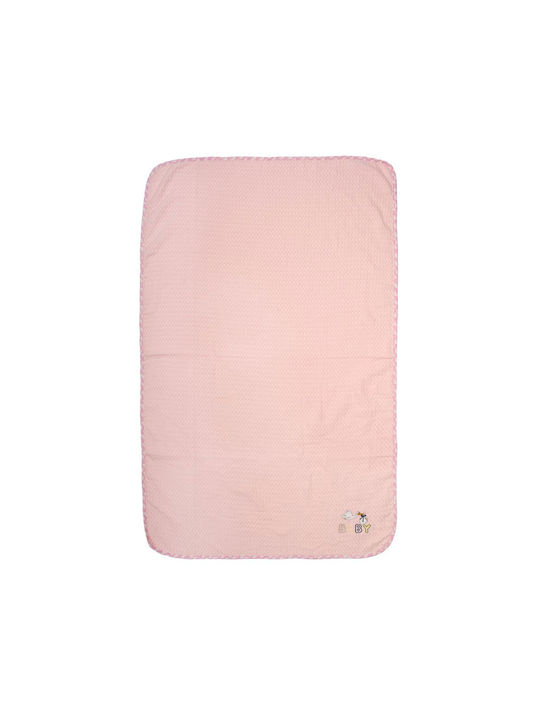 Dimcol Pătură Pepinieră Swaddling Stork Pique Roz 80x110 cm