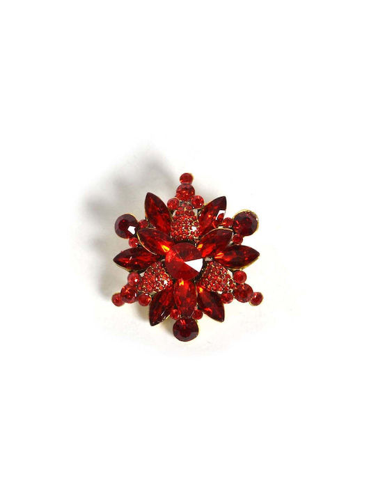 Mat Fashion Red Flower Pin 0043.8161.N-red
