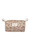 Handmade Cotton Toiletry Bag Small Trunk Mocha Flower Amaryllis Slippers Greek Made
