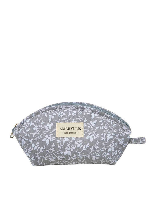 Handmade Cotton Toiletry Bag Wallet Gray Flower...