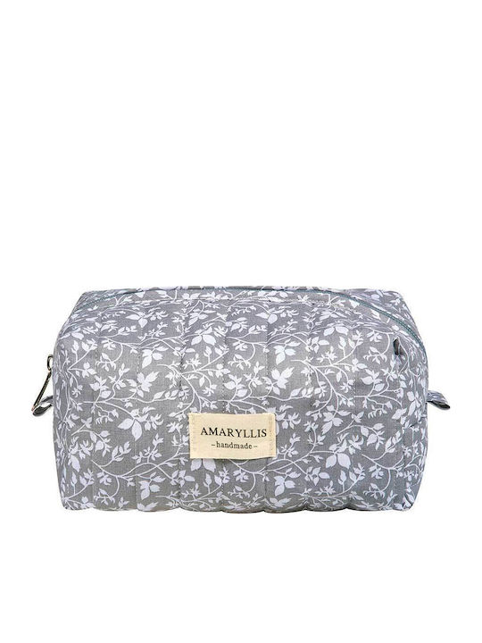 Neseser Mare Din Bumbac Handmade Gri Floare Ama...