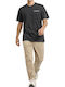 Herrenblusen Kurzarm T-Shirt Schwarz