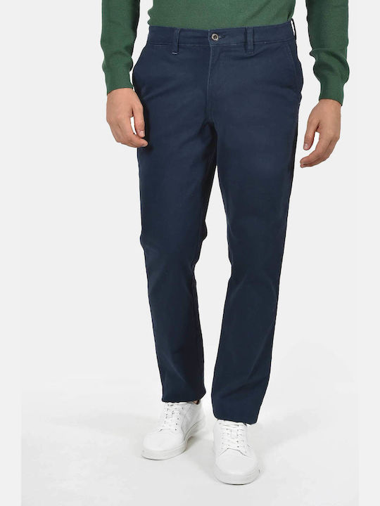 Berto Lucci Herrenhosen Chino Elastisch Marineblau