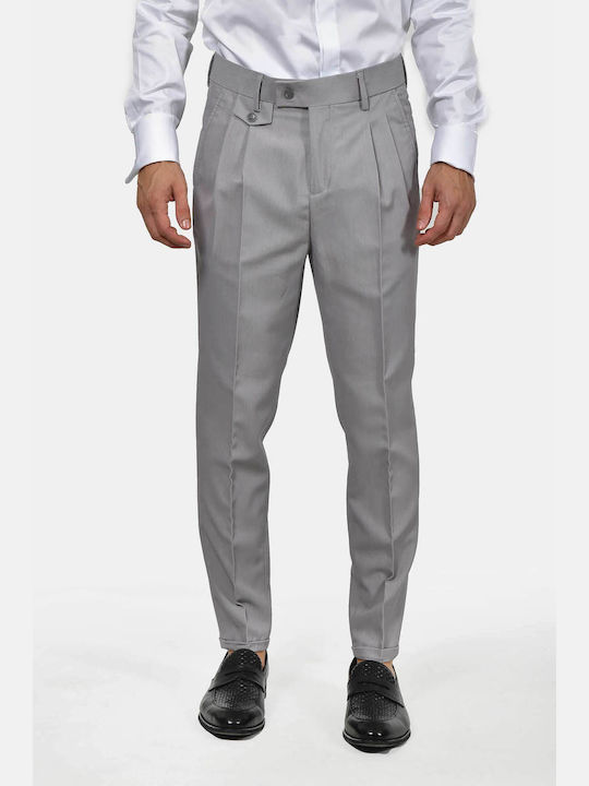 Men's Trousers Elastic Regular Fit Light Grey