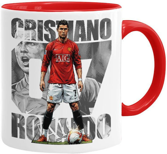 Koupakoupa Cristiano Ronaldo (κριστιάνο Ρονάλντο) Κούπα Κεραμική Κόκκινη 330ml