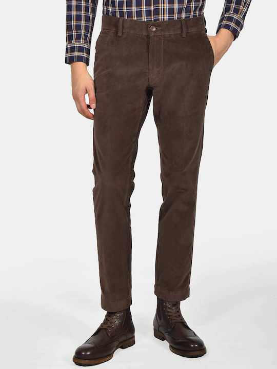 Berto Lucci Herrenhosen Chinos Elastisch Braune