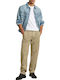Pleated Chino Trousers in Loose Fit Beige