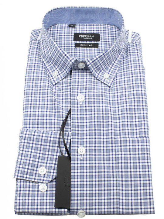 Long Sleeve Shirt Regular Fit Checked White Grey