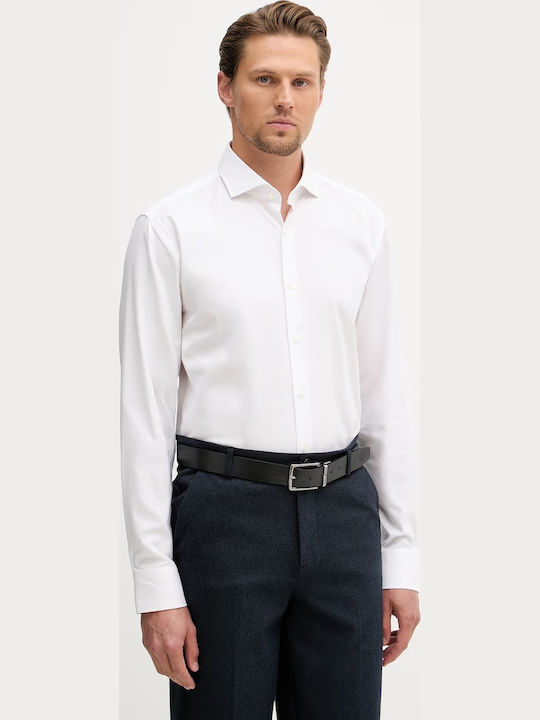 Boss Long Sleeve Shirt in Slim Fit White