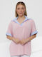 Women's Short Sleeve Pink Blouse