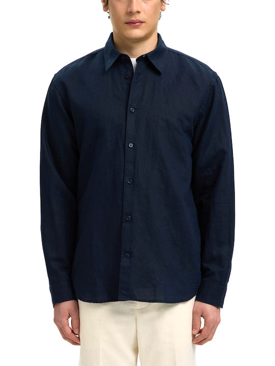 Selected Long Sleeve Linen Shirt in Regular Fit...