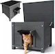 Bakaji Gray Wooden Pet House Opening Roof 60x58x47cm 02001886