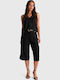 Damen Bluse Satin mit Spitze Schwarz