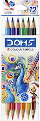 Цветни Моливи С Двойна Върха Doms Bi-colour 6 Бр