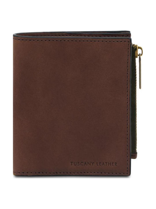 Tuscany Leather Δερμάτινο Ανδρικό Πορτοφόλι Καφέ