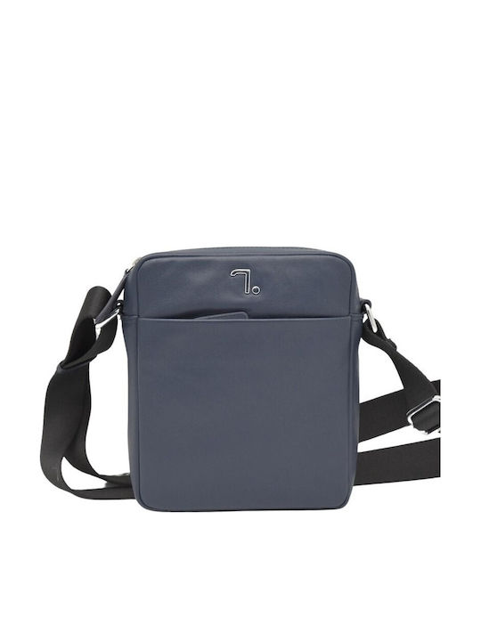 Uranus Leather Men's Shoulder / Crossbody Bag Blue