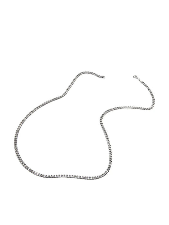 Neck Chain Cable Unisex 925 Silver 42 Centimeters Length Diamond Cut Groumetta 1.5 Millimeters Thickness White Rhodium Plating Nickel Free Tribute 0030021921/silver 0030021921