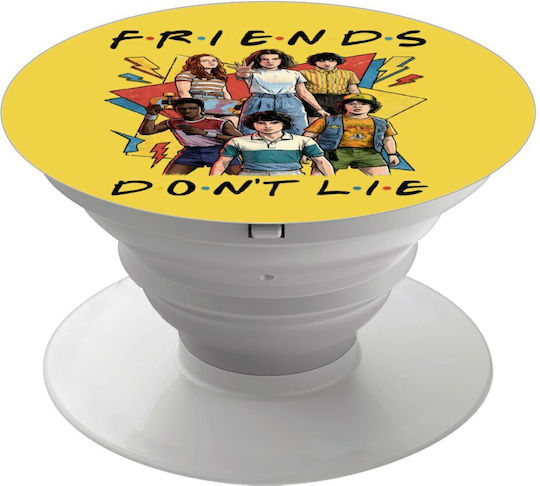 Friends Dont Lie Stranger Things Phone Holders Stand Λευκό Βάση Στήριξης Κινητού Στο Χέρι