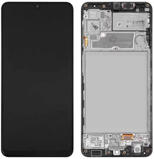 OLED Screen with Touch Mechanism and Frame for Samsung Galaxy A22 4G Black