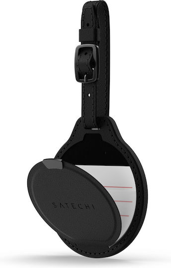 Satechi Vegan-Leder Findall Gepäck-Etikett GPS Tracker Συμβατό Apple Find My Τσάντες Schwarz St-lfaltk