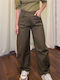 Women's Fabric Cargo Trousers in Regular Fit Verde Militaire