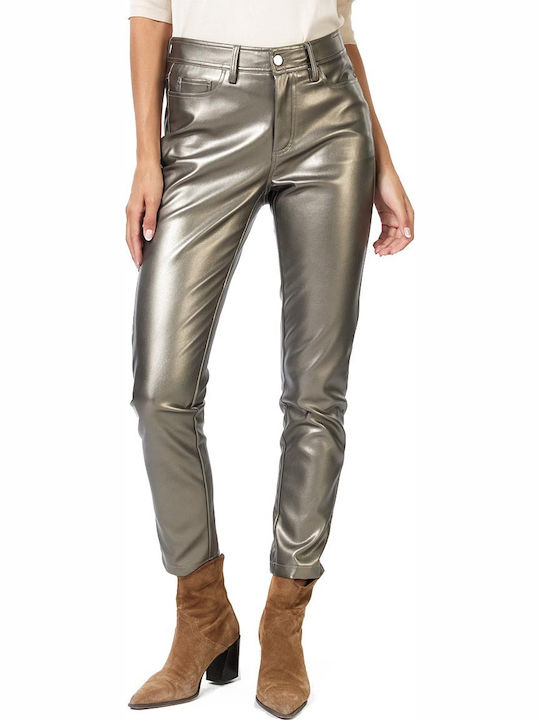 Esqualo Women's Fabric Trousers Gold