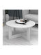 Round Central Coffee Table Kati Wooden White W80xL80xH42cm