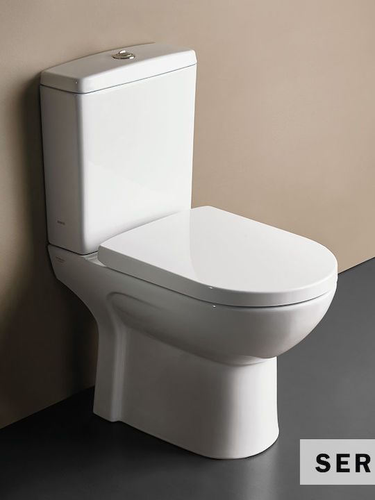 Serel Senior Λεκάνη Κρεμαστή με Slim Κάλυμμα Soft Close Λευκή