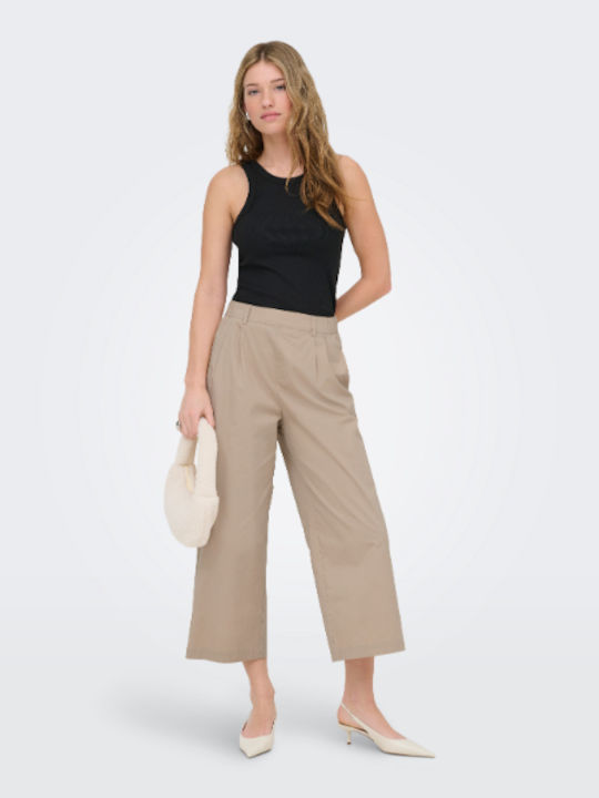 Only Women's Fabric Trousers Beige